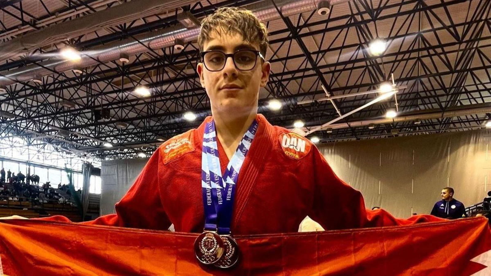 El jerezano Andrés Cano, con sus dos medallas en el Nacional Grappling.