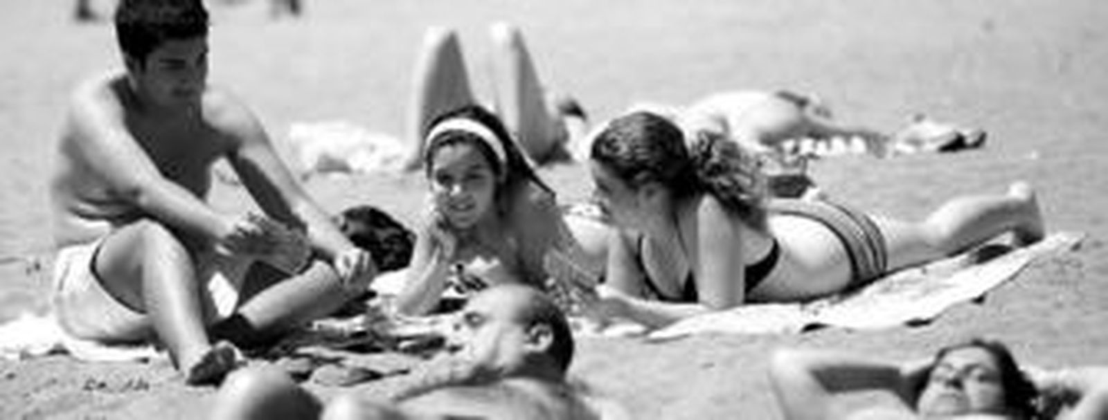 Playa de La Misericordia, ayer por la mañana.