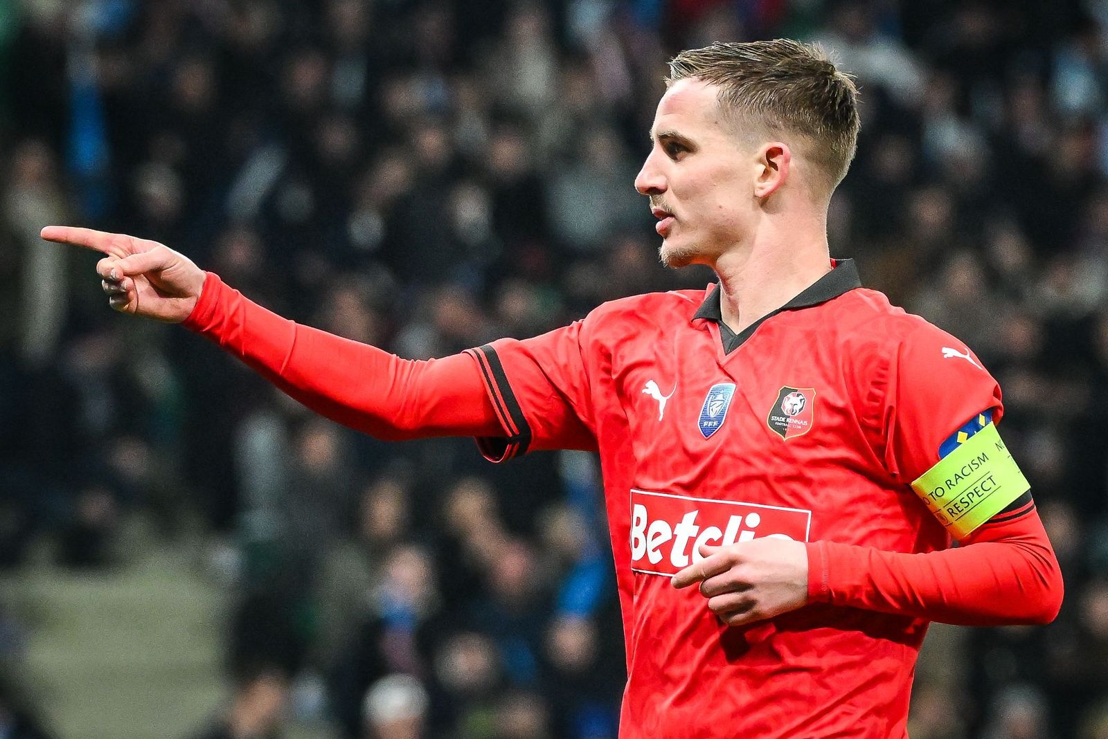 Bourigeaud celebra uno de los 15 goles que ha marcado con el Rennes esta temporada.