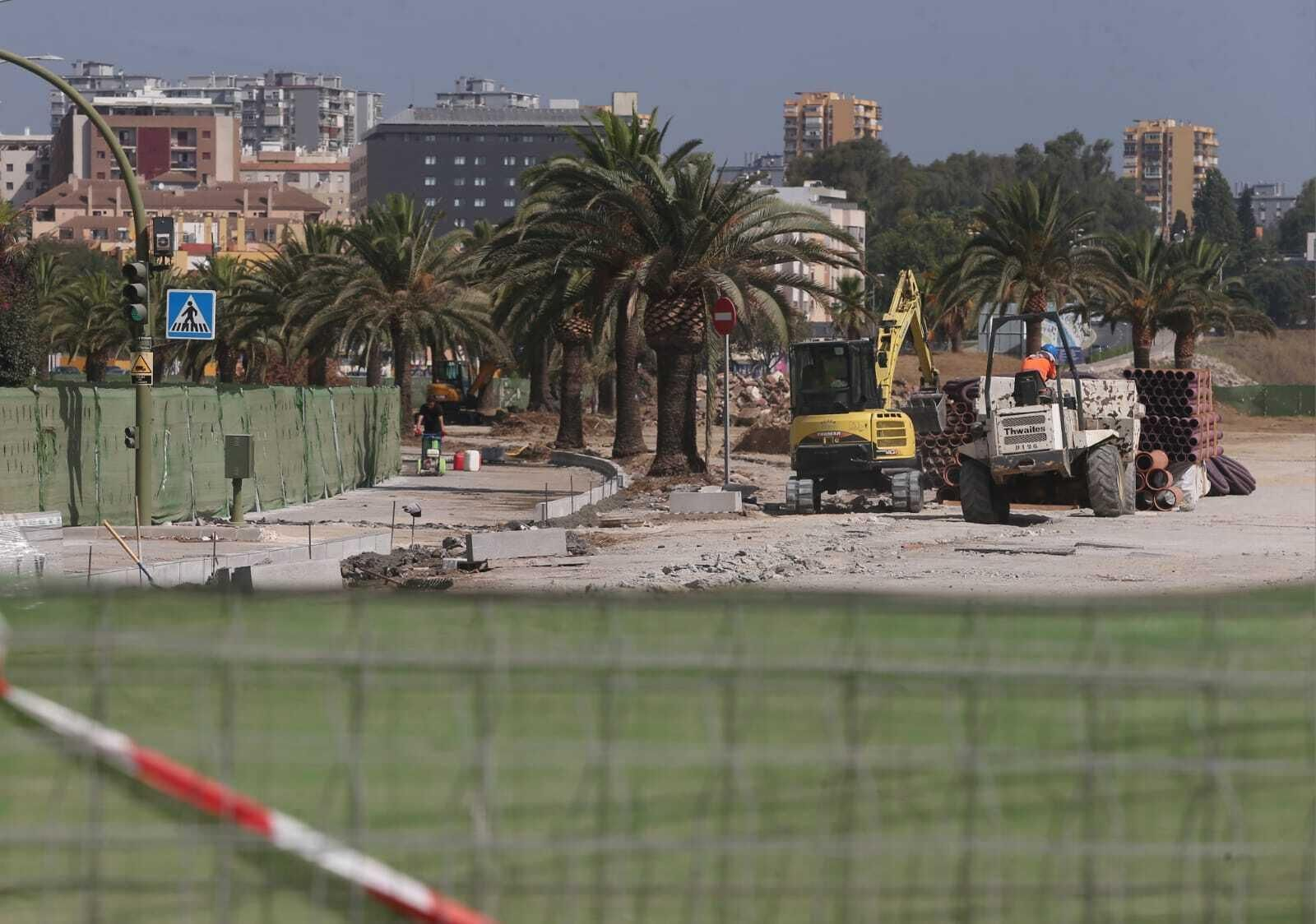 Trabajos en la zona del Lago Marítimo, este miércoles.