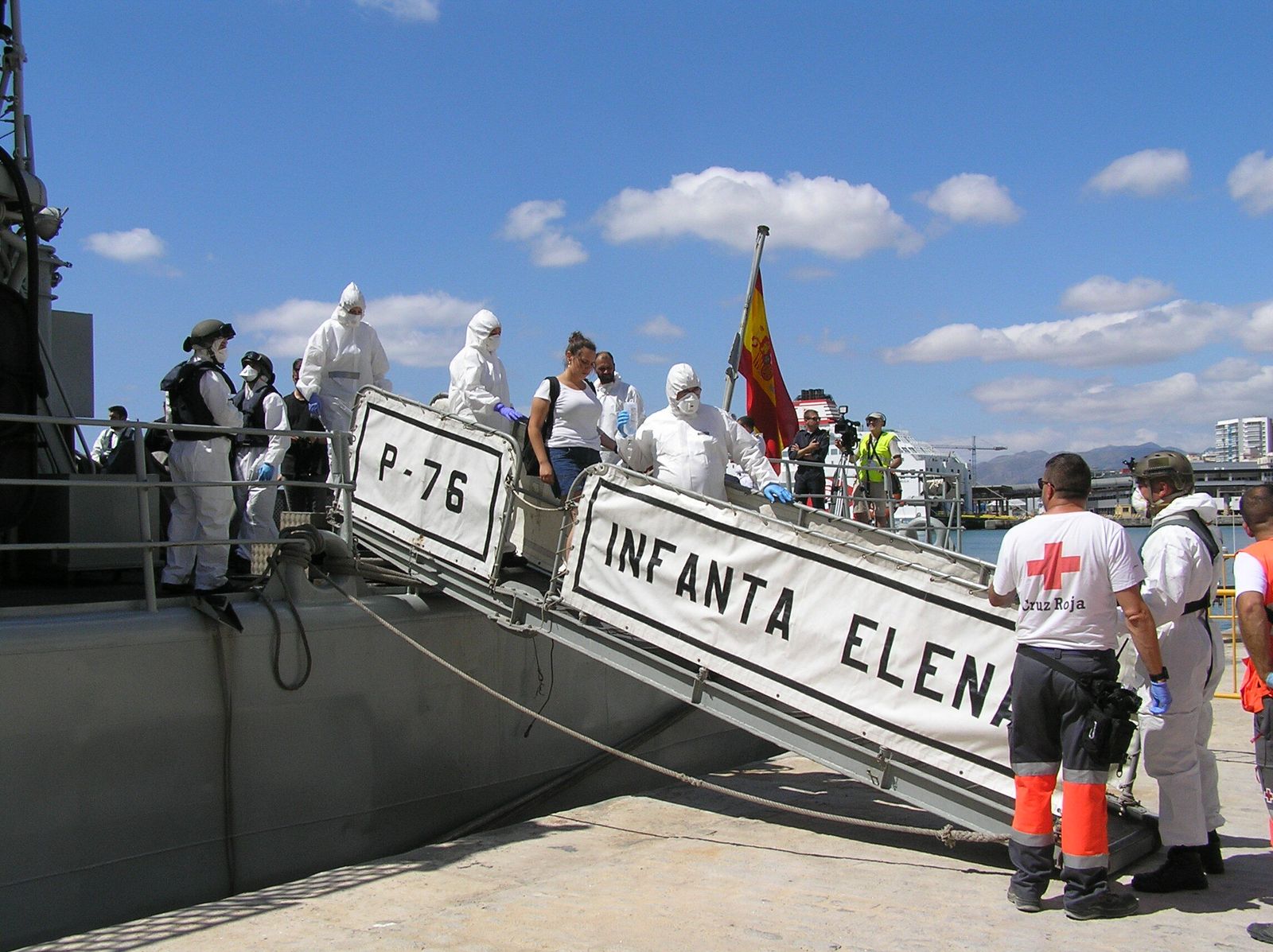 Las fotos simulacro de salvamento en el puerto de Málaga