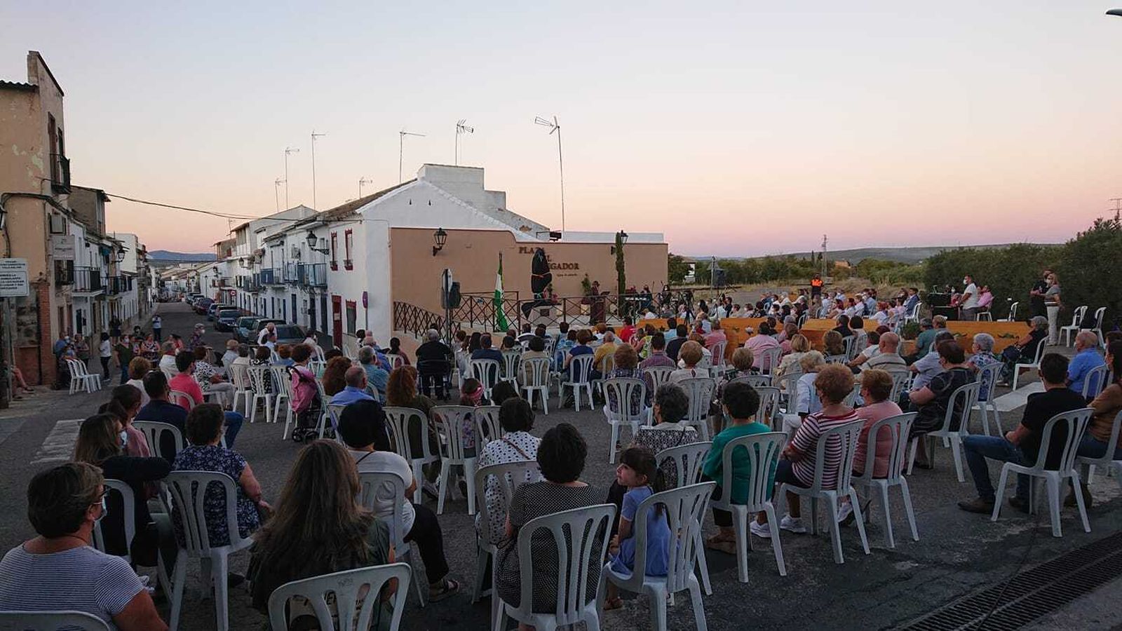 Momento de la inauguración de la plaza del Segador.
