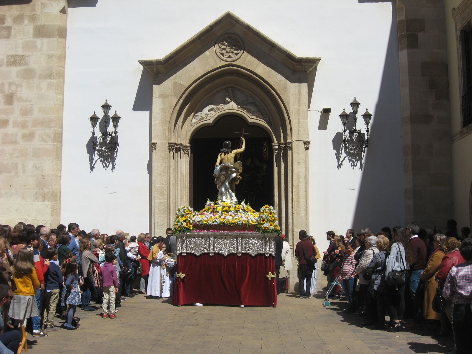 El Resucitado, titular de la Agrupación de Cofradías, ante el Santuario, donde se levantará un Altar Efímero.