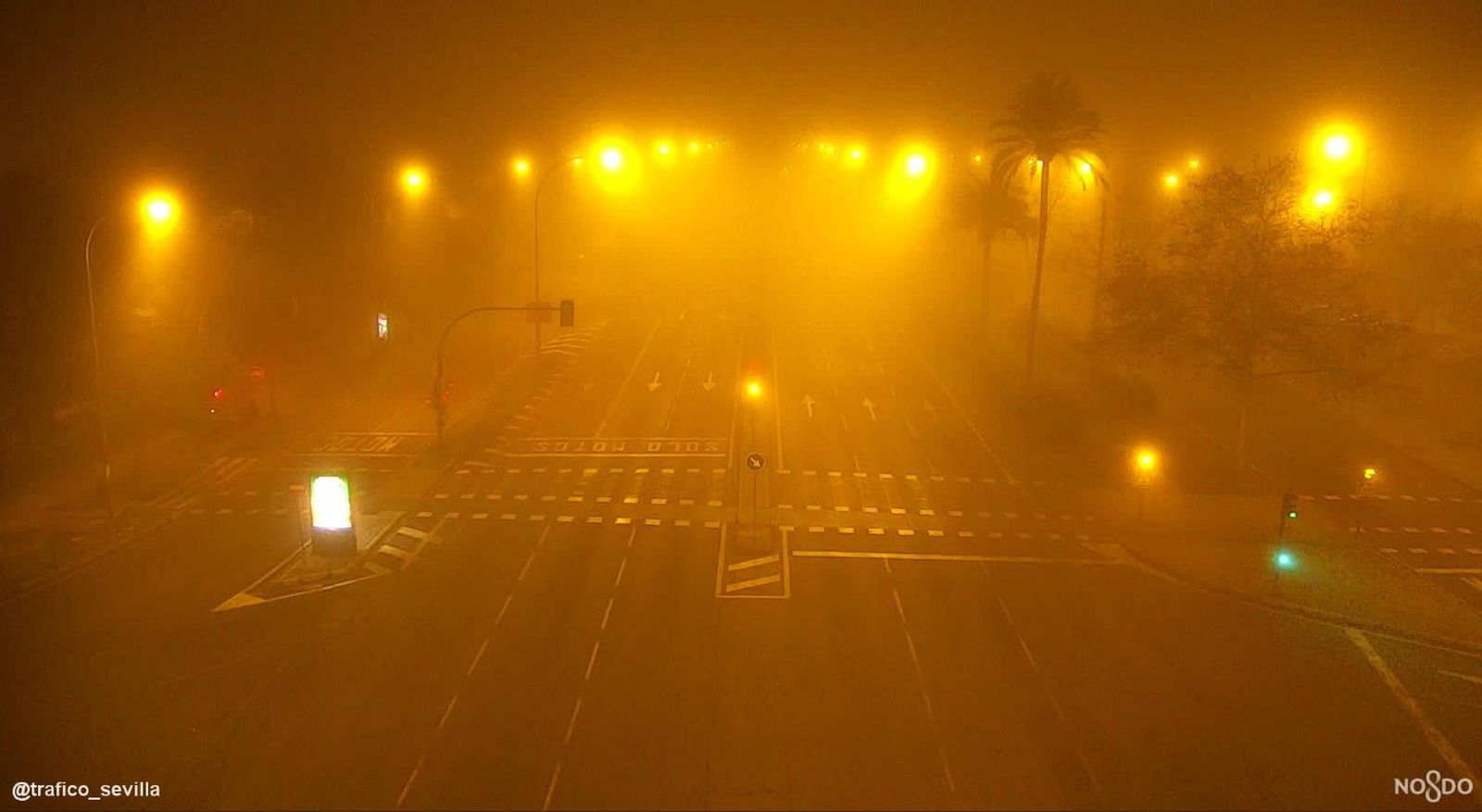 Imagen de la Avenida Kansas City cubierta por la niebla
