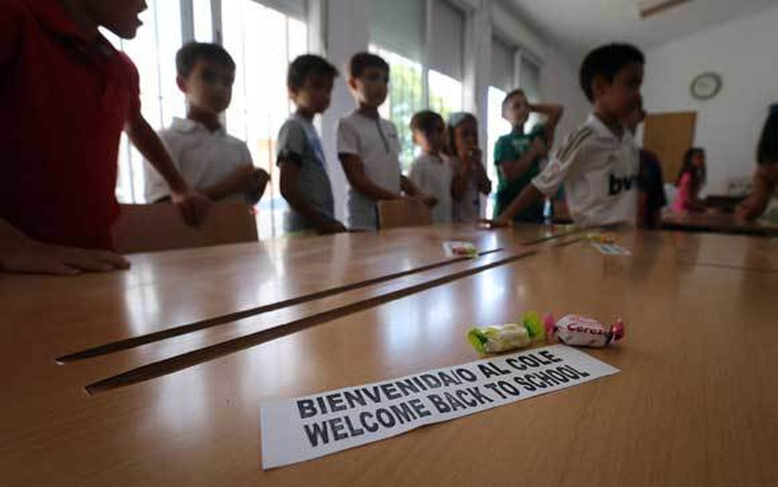 Escolares jerezanos, en su primer día de curso.