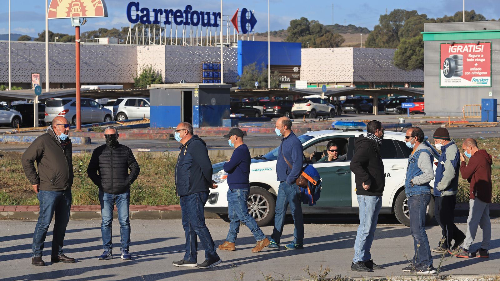 Fotos de los piquetes en el polígono de Palmones