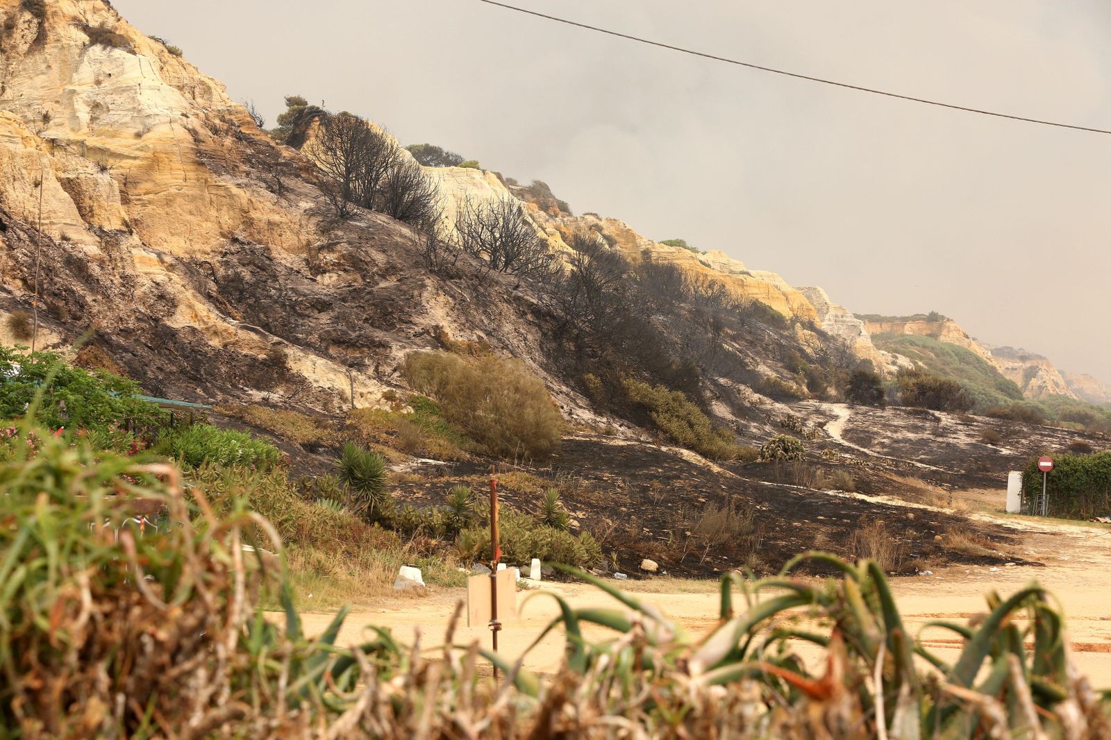 Las consecuencias del incendio en Mazagón