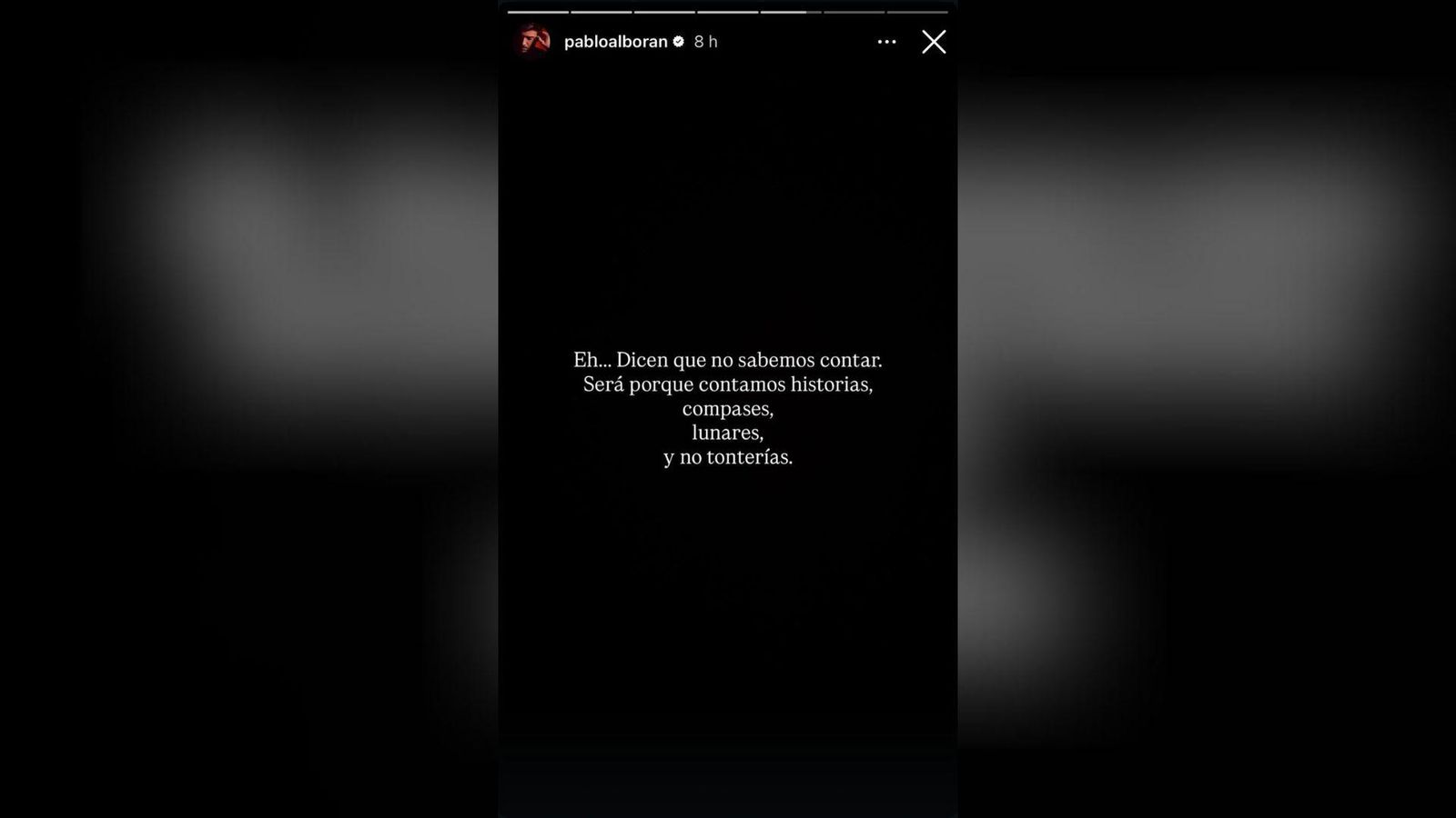 Mensaje de Pablo Alborán a traves de su Instagram
