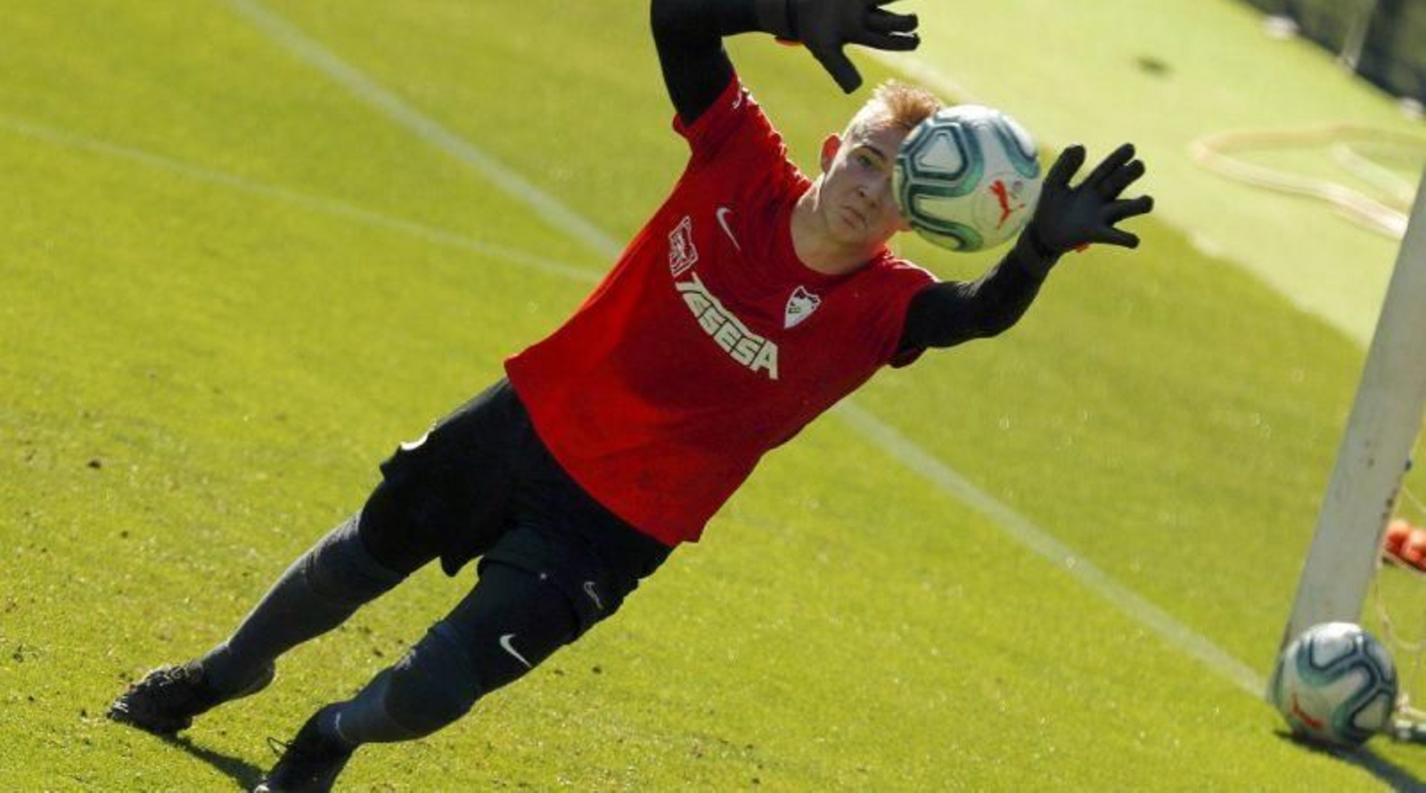 Dani Strindholm durante un entrenamiento reciente con el Málaga. Dani Strindholm durante un entrenamiento reciente con el Málaga.