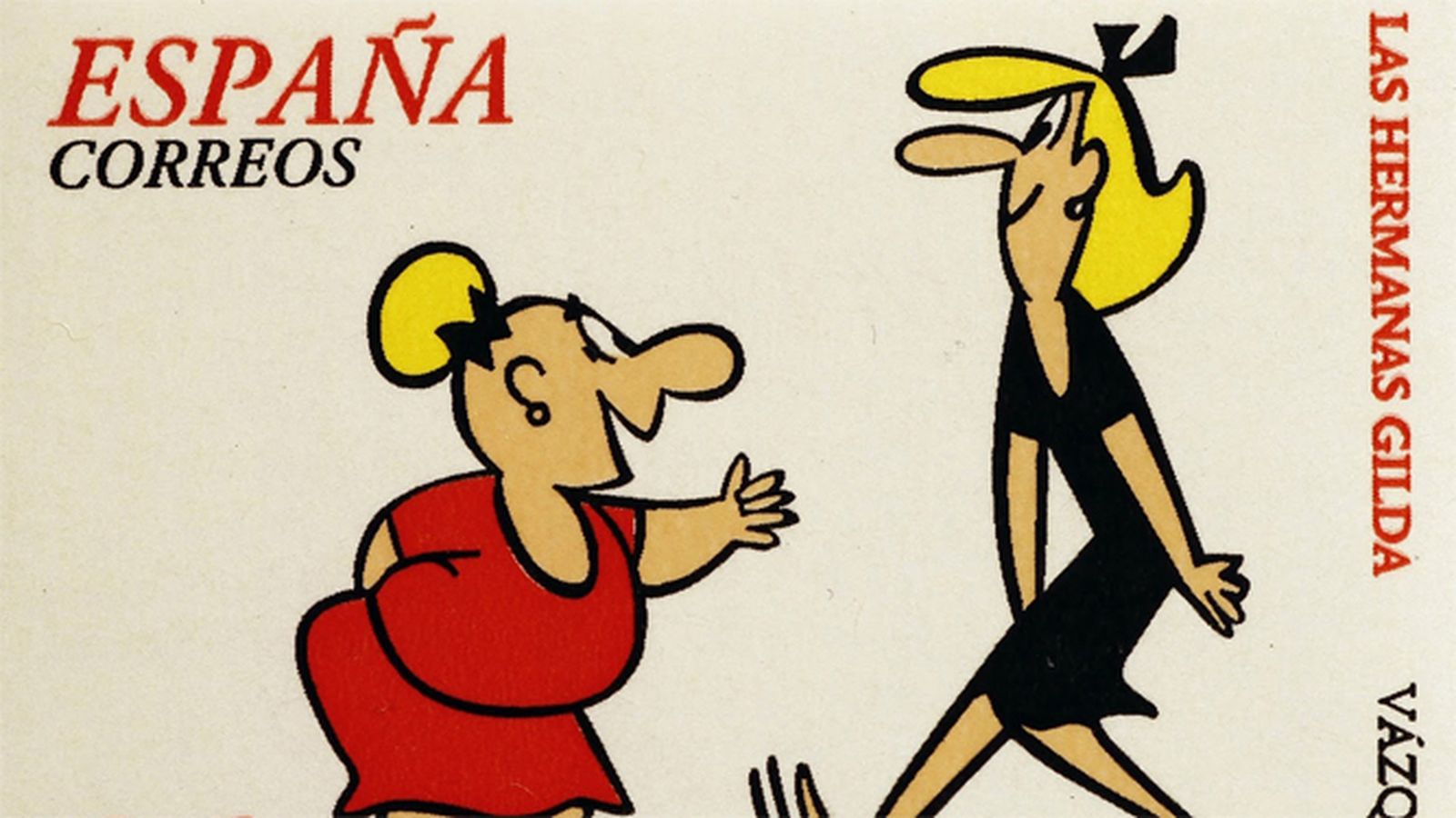 Detalle del sello que Correos dedicó a las Hermanas Gilda.