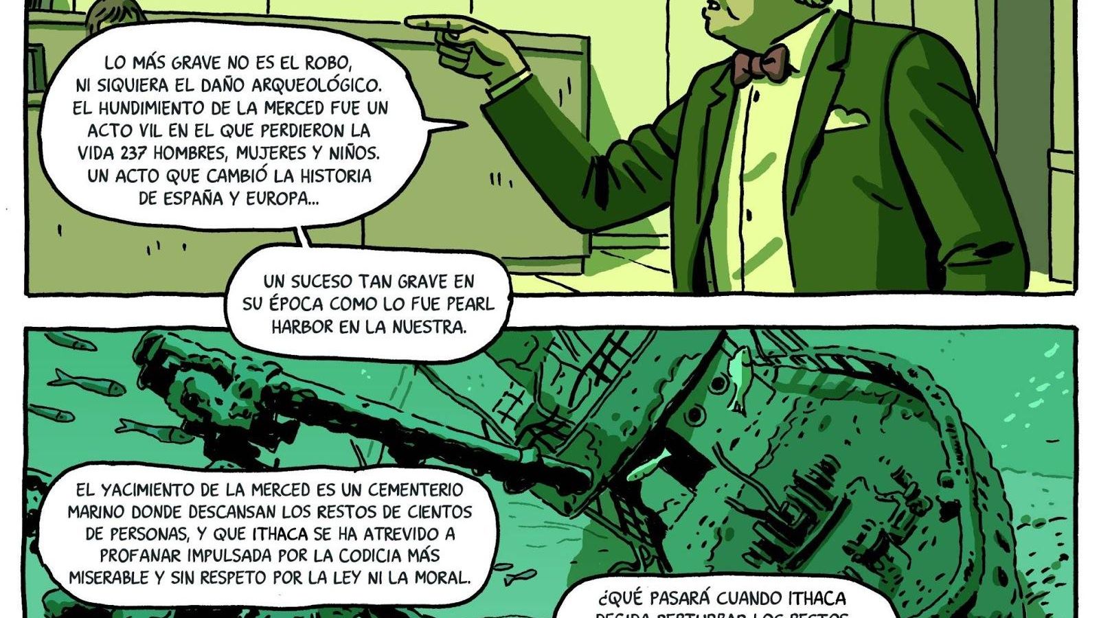 Unas viñetas de 'El tesoro del Cisne Negro'.