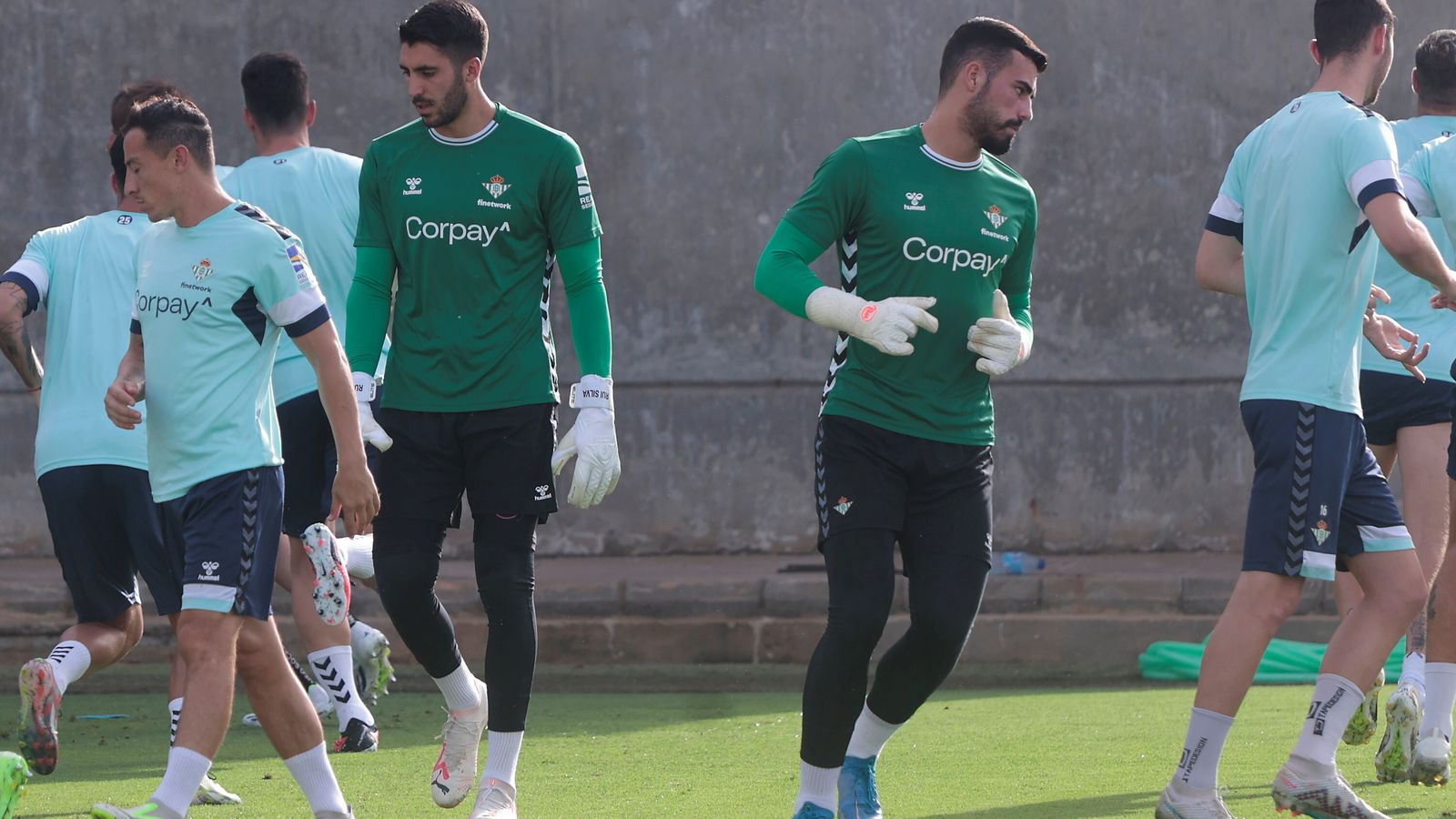 Rui Silva y Fran Vieites en un entrenamiento.