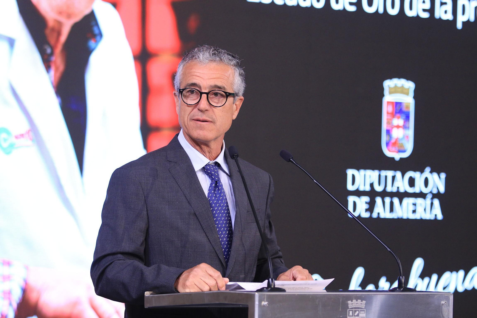 La diputación impone el Escudo de la Provincia a Pedro Caparrós