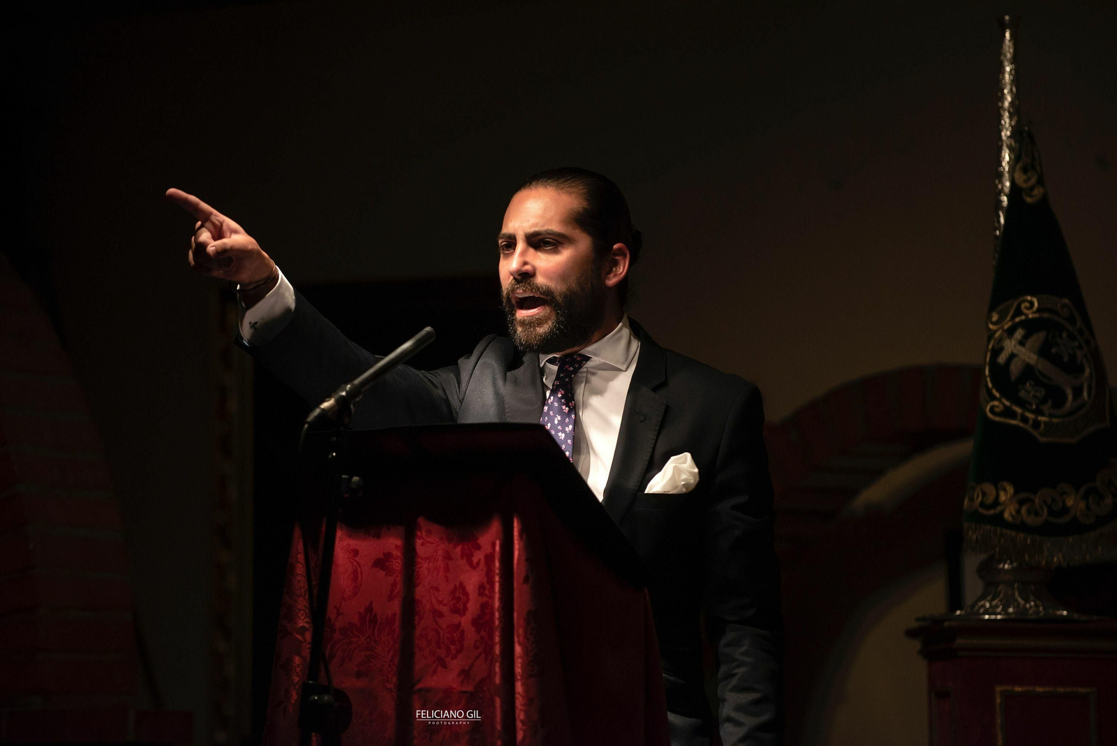 Juan Garrido, durante el Pregón Flamenco que ofreció el pasado mes de abril en Los Cernícalos.