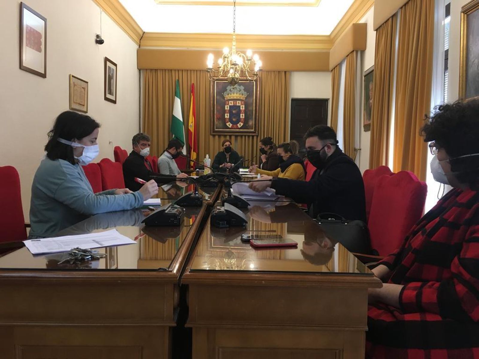 Gabinete de crisis en el Ayuntamiento de Valverde del Camino.