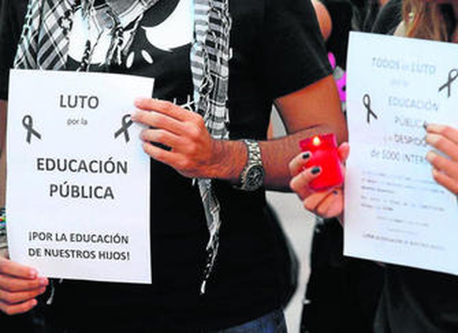 Protestas de docentes interinos el pasado mes de octubre.