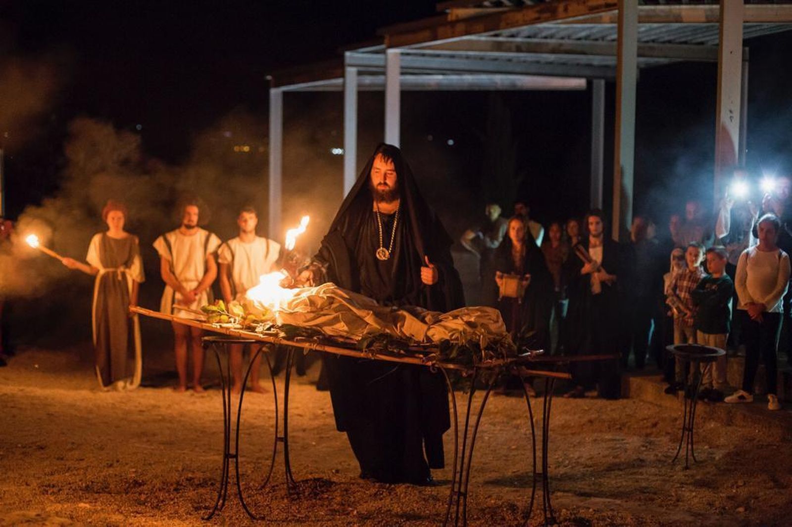 Representación del ritual romano de enterramiento.