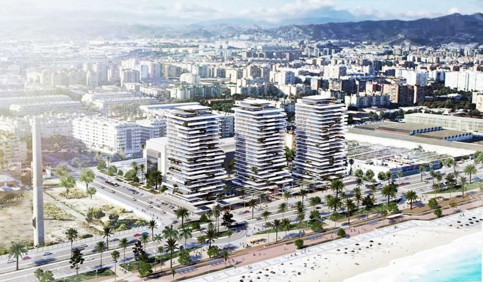 Imagen de las torres diseñadas por Carlos Lamela junto al paseo de poniente de Málaga. Imagen de las torres diseñadas por Carlos Lamela junto al paseo de poniente de Málaga.