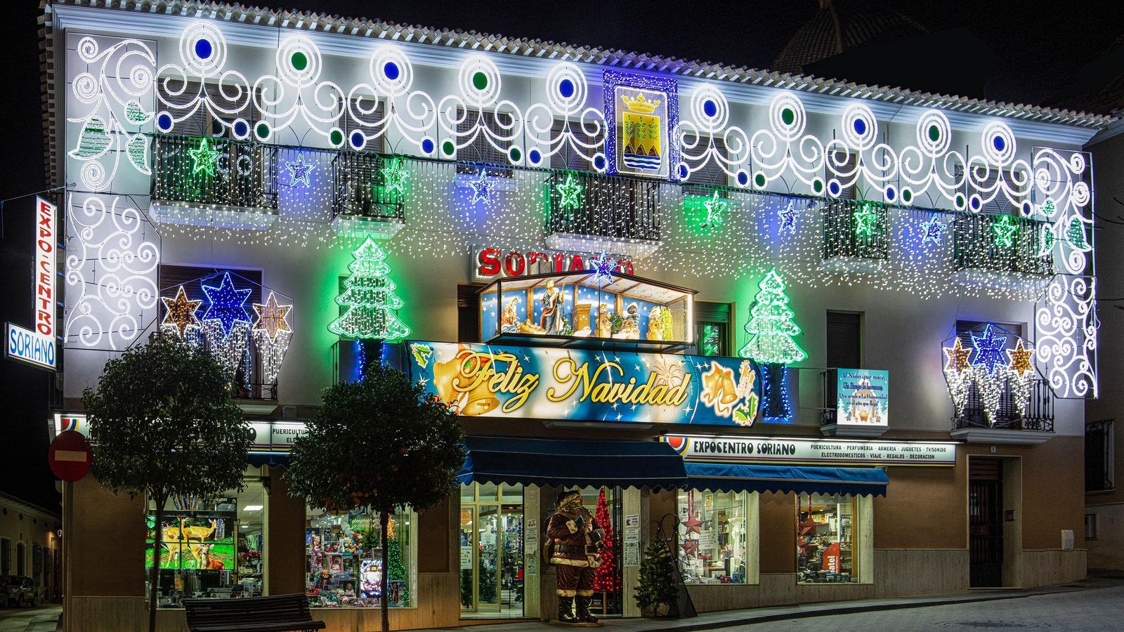 La fachada de Expo Centro Soriano esta Navidad de 2020.