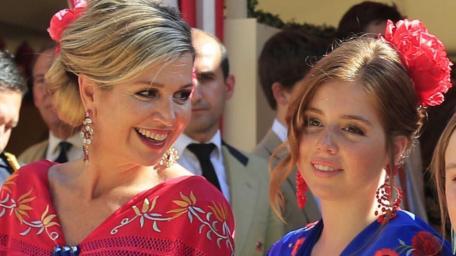 Alexia, con su madre, la reina Máxima, el pasado abril en la feria de Sevilla.