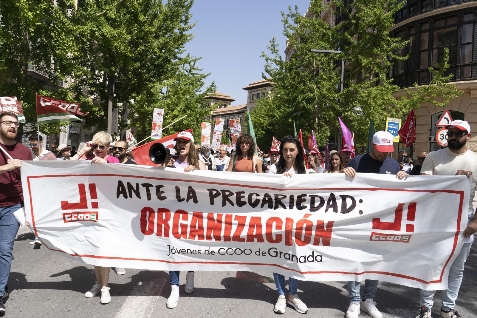 La manifestación por el Día Internacional del Trabajo de Granada, en imágenes