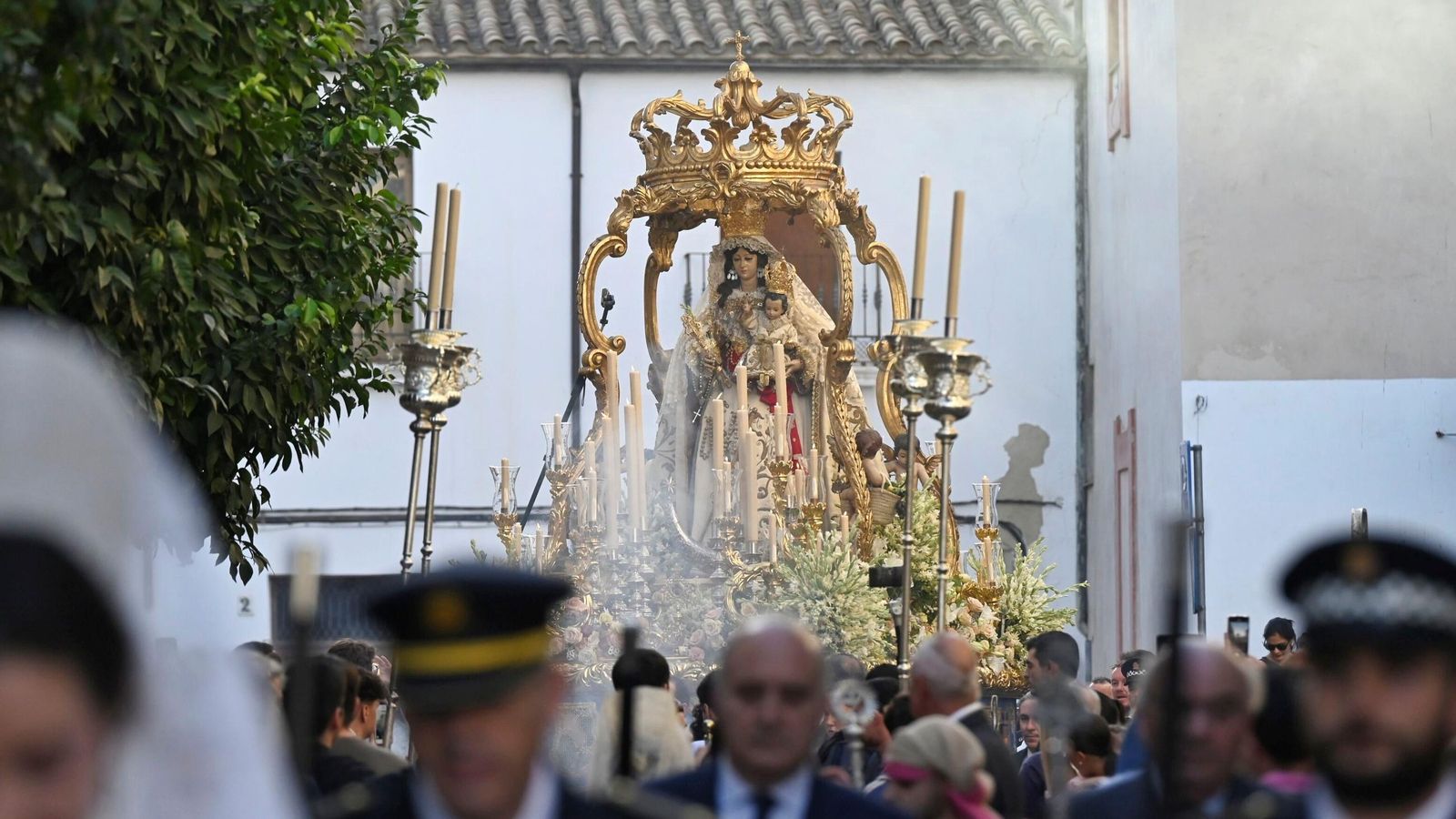 La Virgen del Socorro, durante la procesión de 2024.