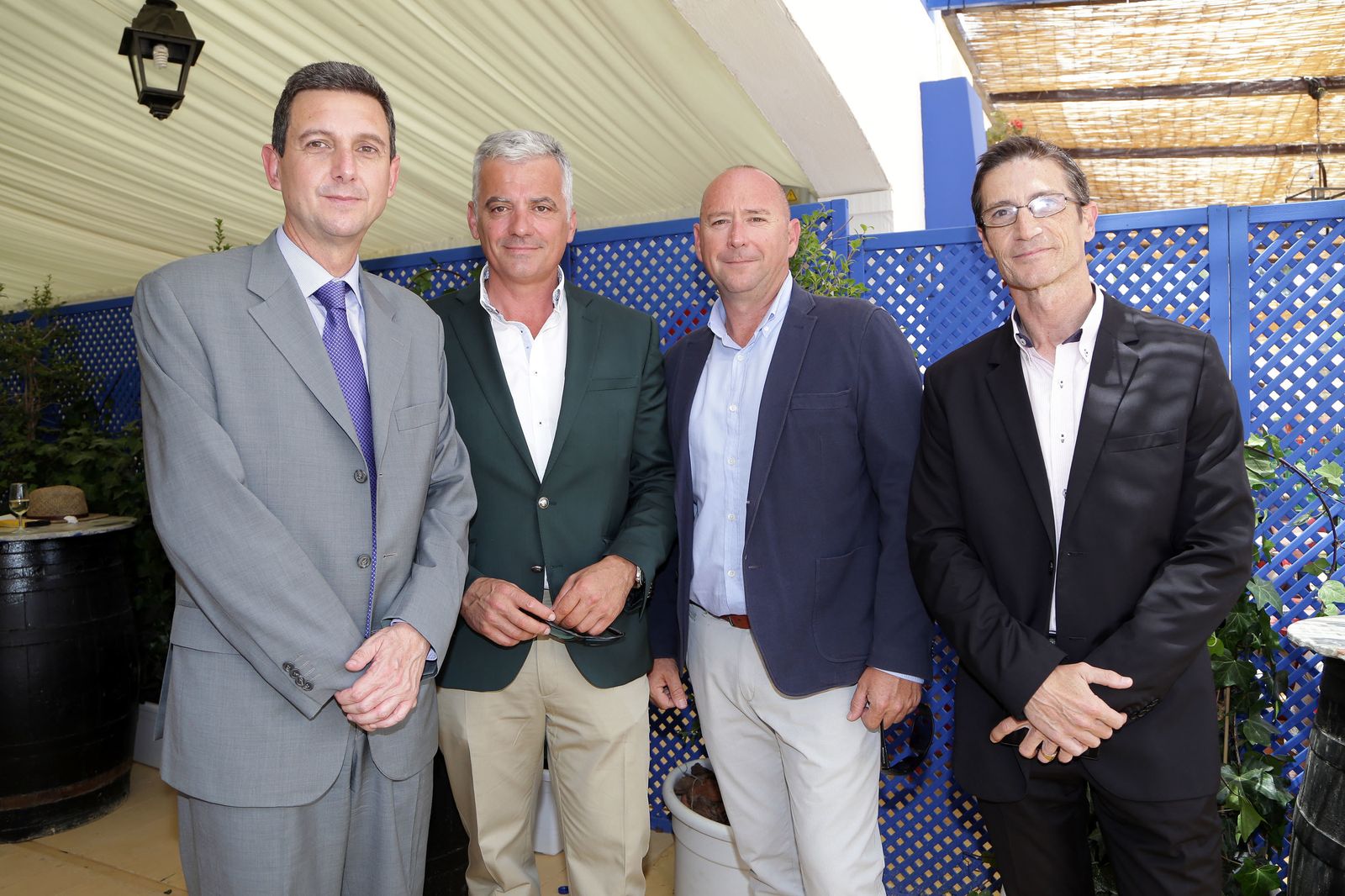 Miguel Berraquero, gerente de Diario de Jerez, con Ismael Alcón, Juan José Alba y Antonio Villanueva, de Coca-Cola.