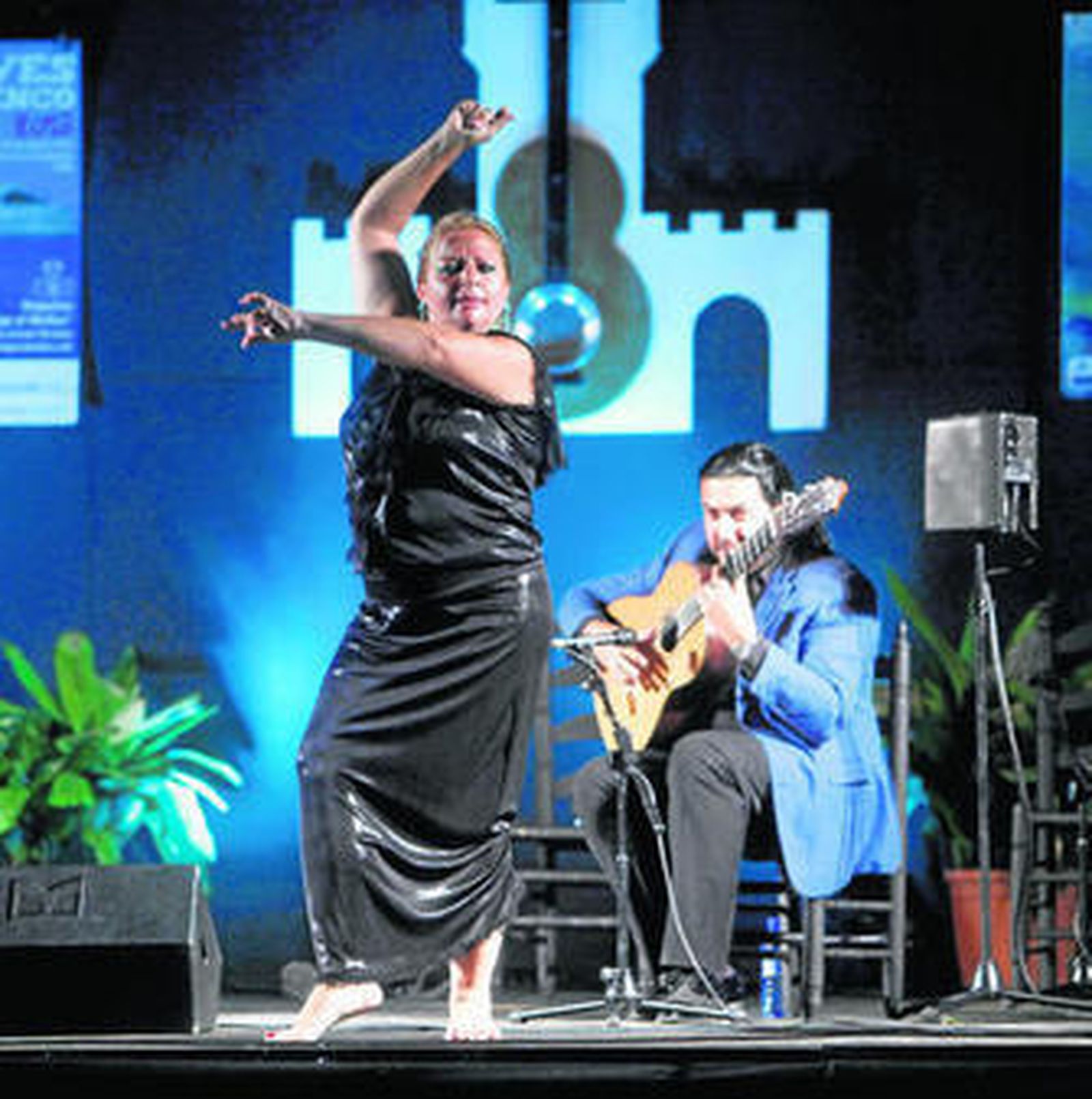 David Lagos, ganador de la Lámpara Minera, en su actuación.