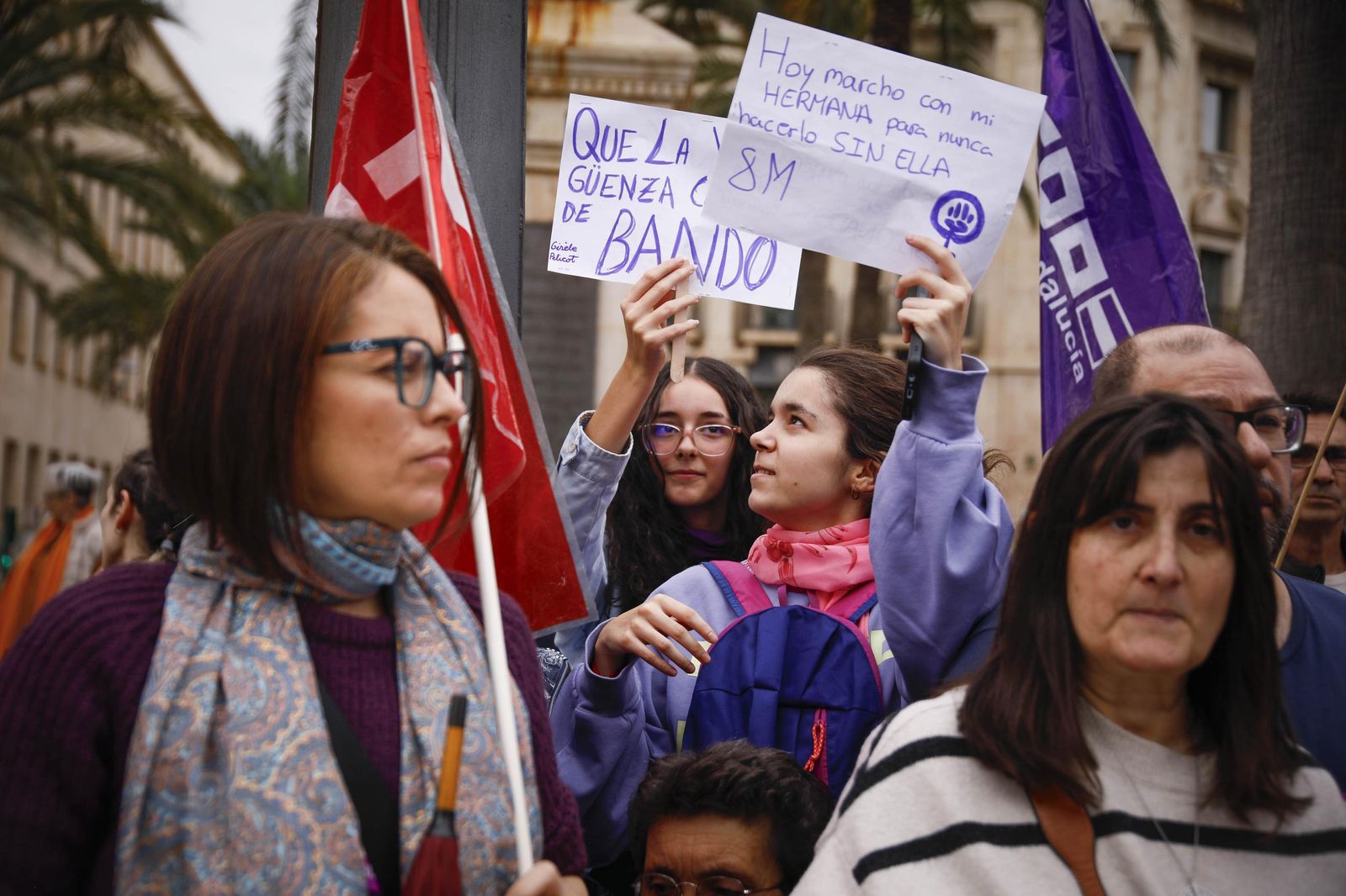 Las imágenes de la manifestación realizada por la Plataforma de Acción Feminista en Almería