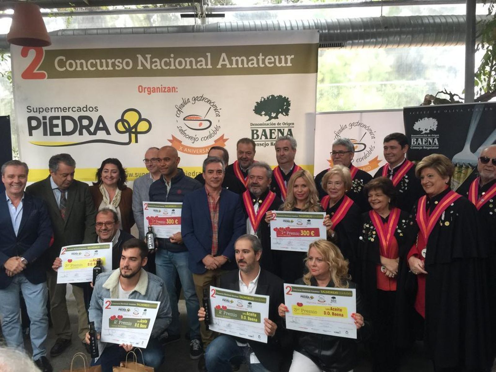 Los ganadores del segundo Concurso Nacional Amateur de Salmorejo.