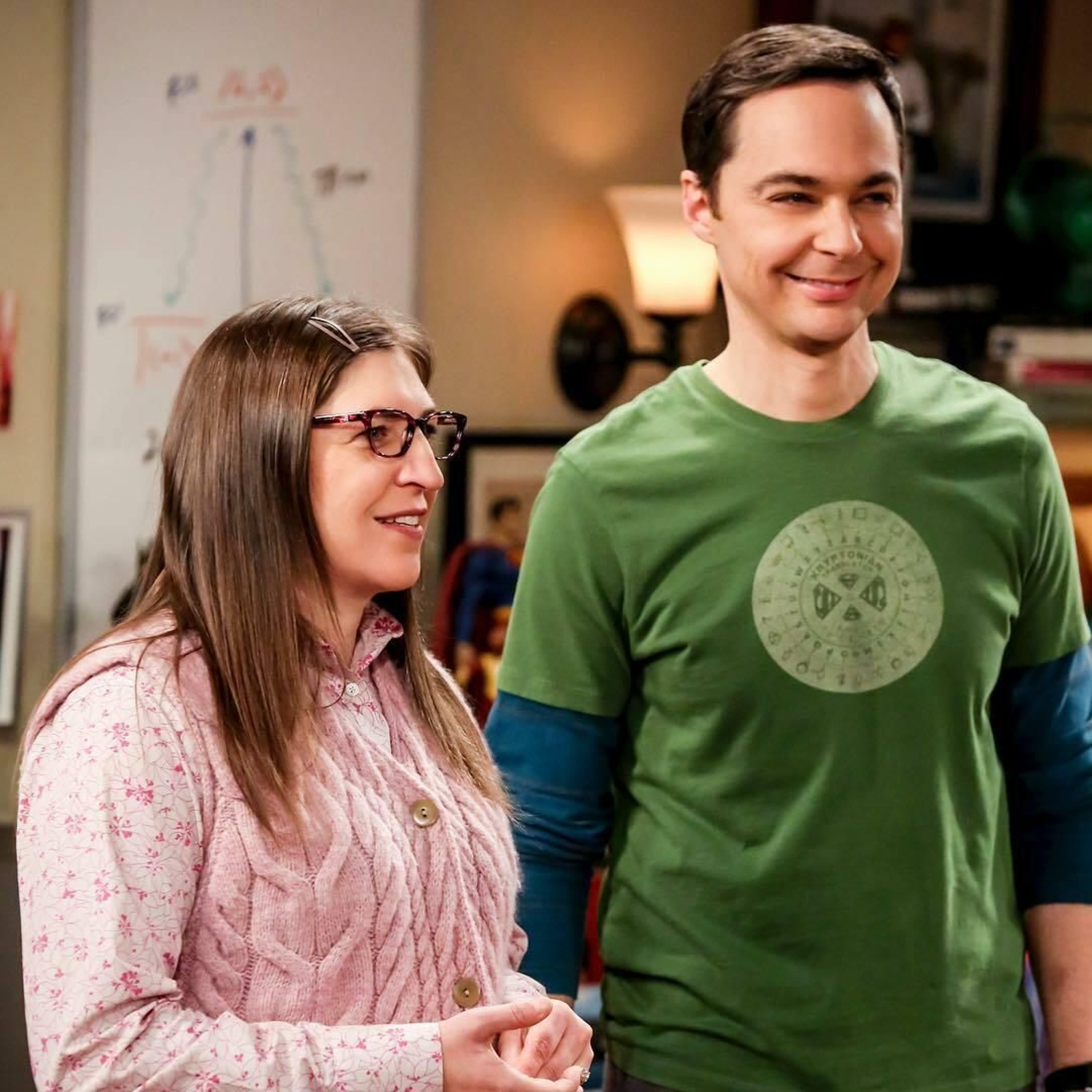 Amy Farrah Fowler y Sheldon Cooper en la serie The Big Bang Theory. @bigbangtheory_cbs