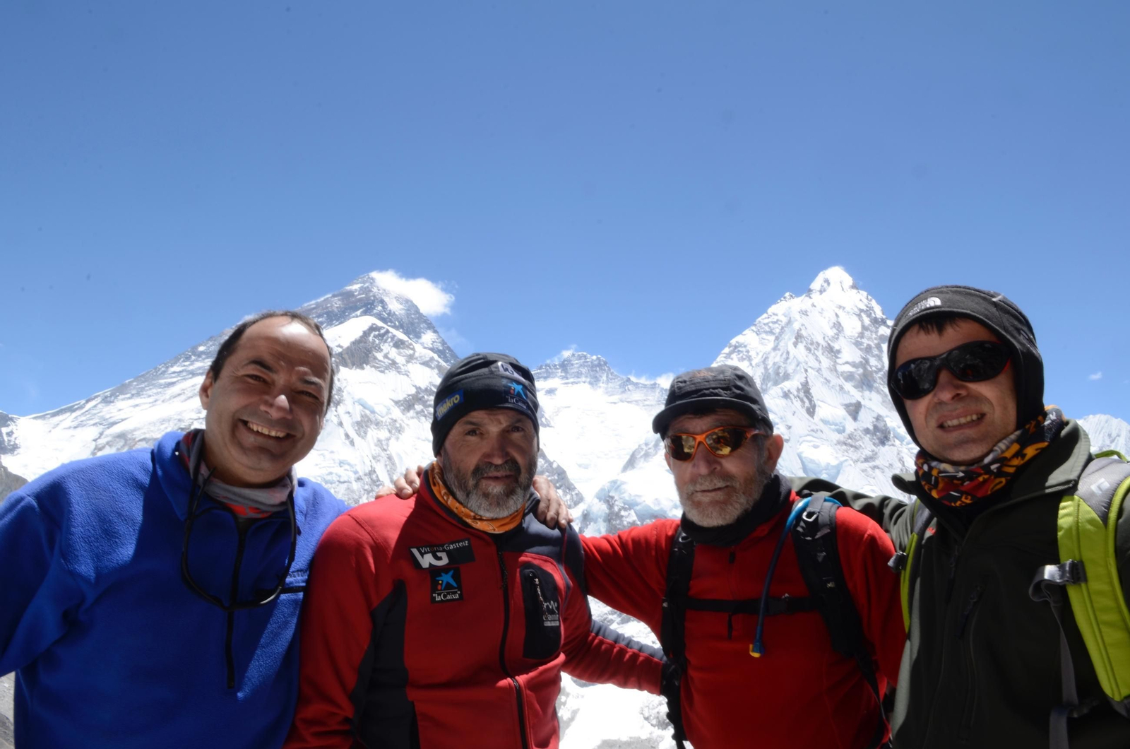 Lolo González,  Juanito Oiarzabal, Carlos Soria y Juanjo Garra.