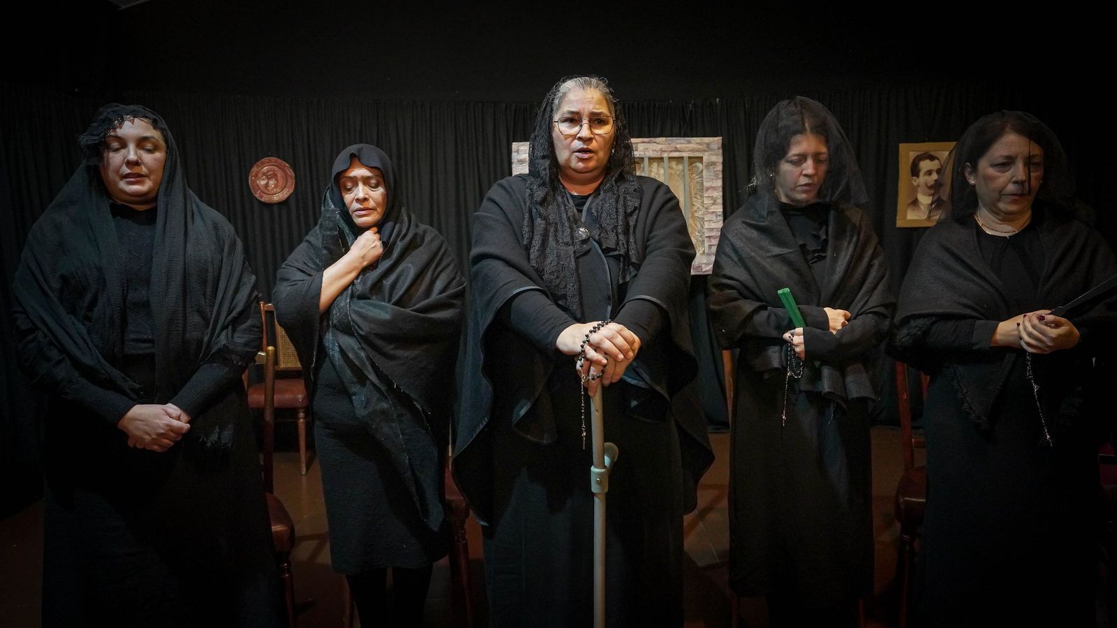 Un momento del ensayo de la obra.