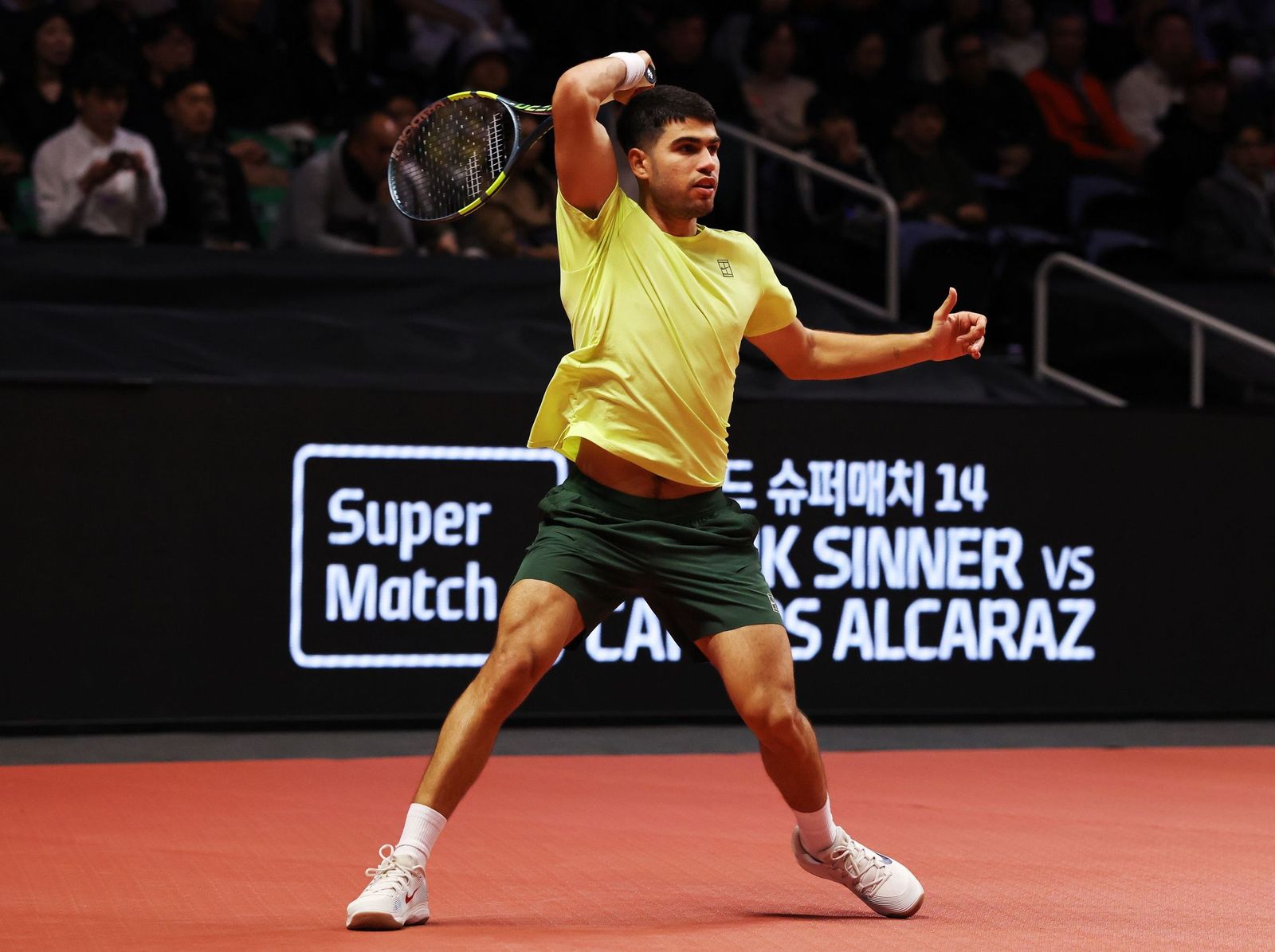 Las fotos de la exhibición entre Alcaraz y Sinner