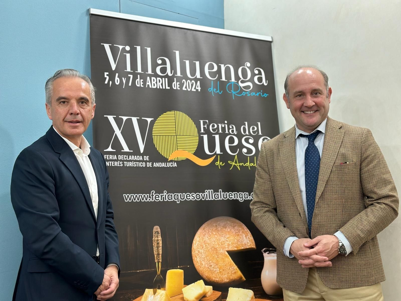 Alfonso Moscoso y Juancho Ortiz, en la presentación de la Feria del Queso de Andalucía de 2024.