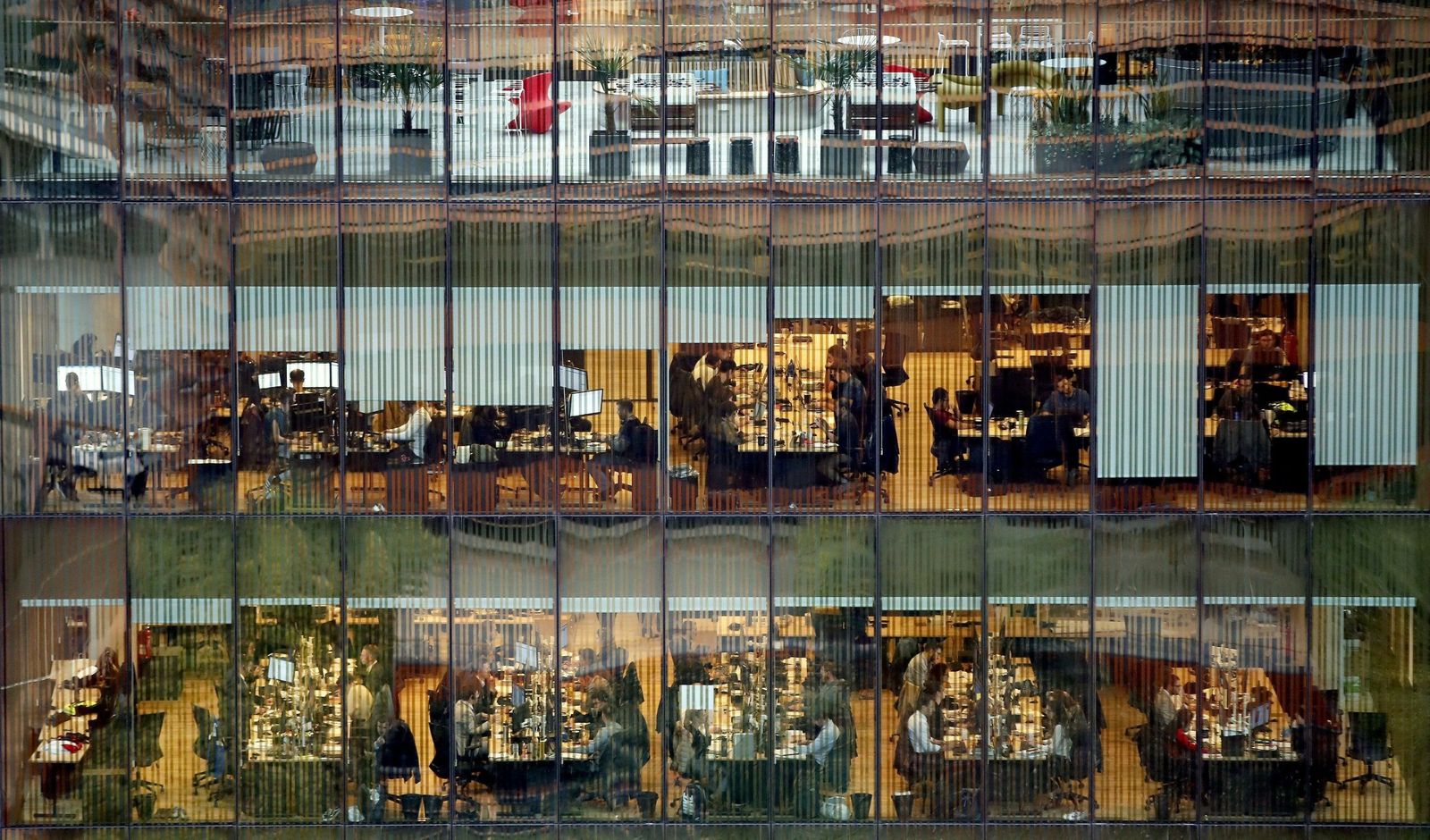 Empleados en varias oficinas