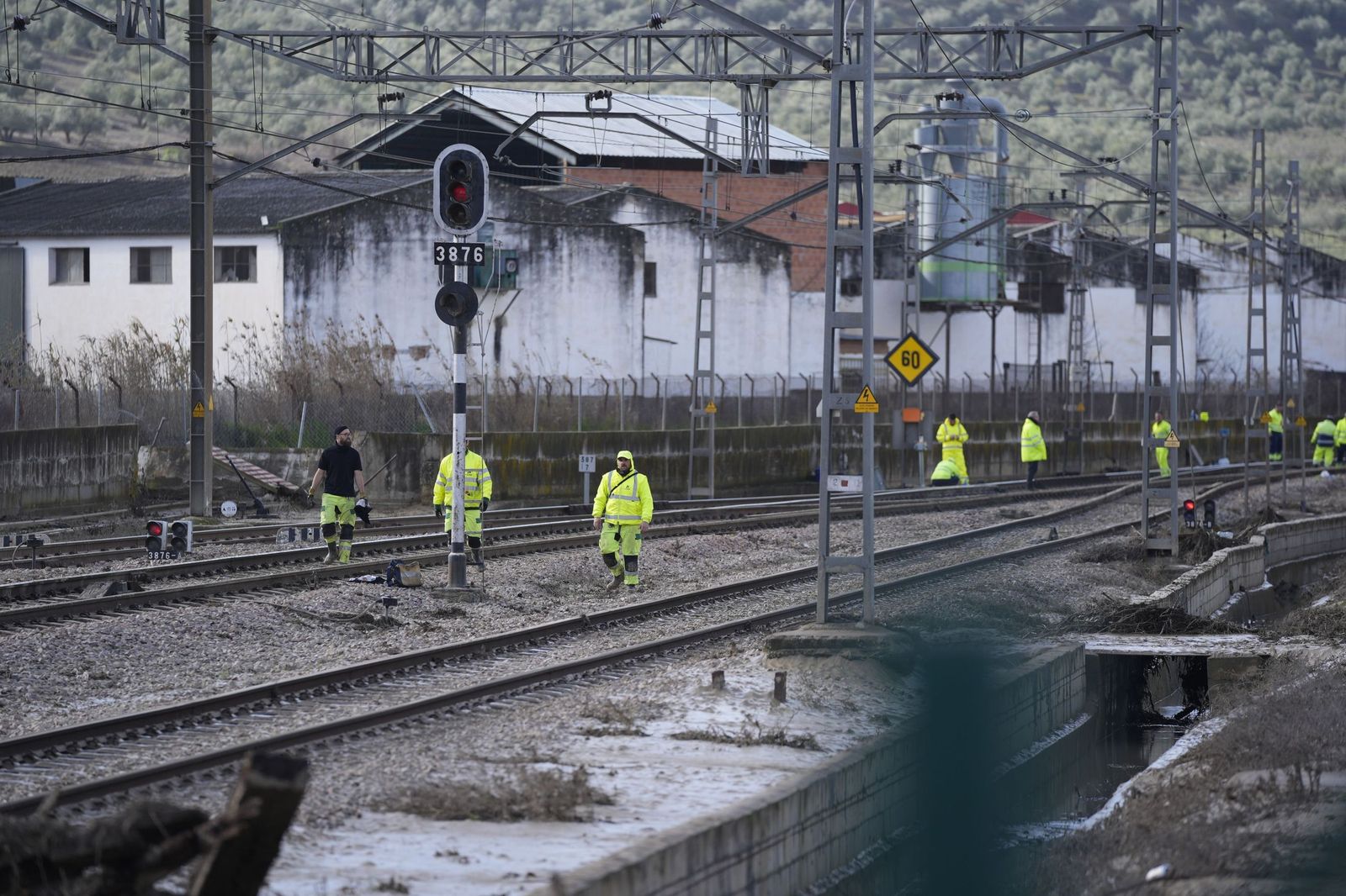 Aspecto que presentan las vías anegadas.