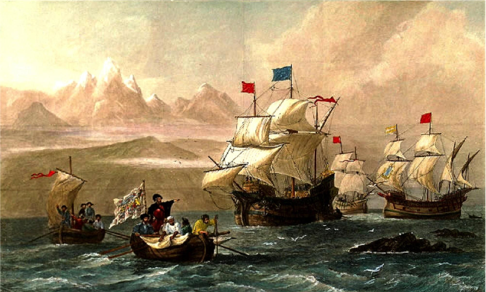 Ilustración del siglo XIX que recrea la expedición al mando de Fernando de Magallanes .