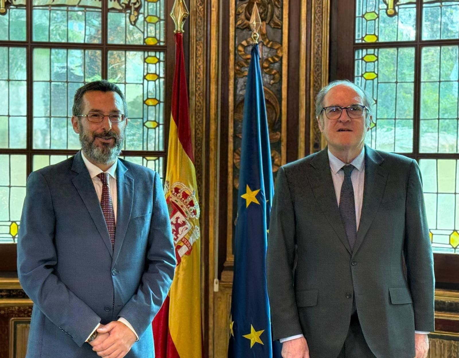Juan Franco y Ángel Gabilondo, tras la reunión en Madrid.