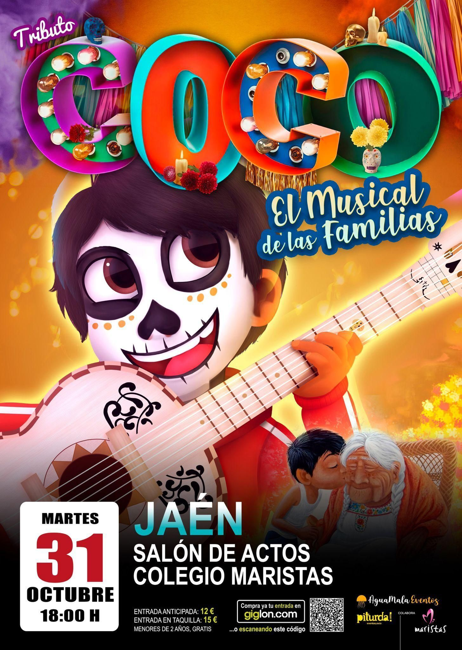 Cartel de 'Coco', el musical para toda la familia en Jaén.