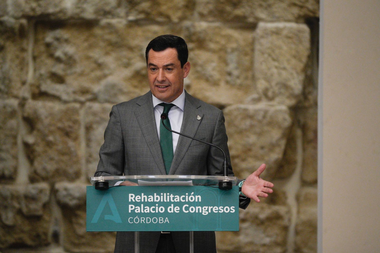 El presidente de la Junta de Andalucía, Juanma  Moreno, este miércoles en Córdoba.