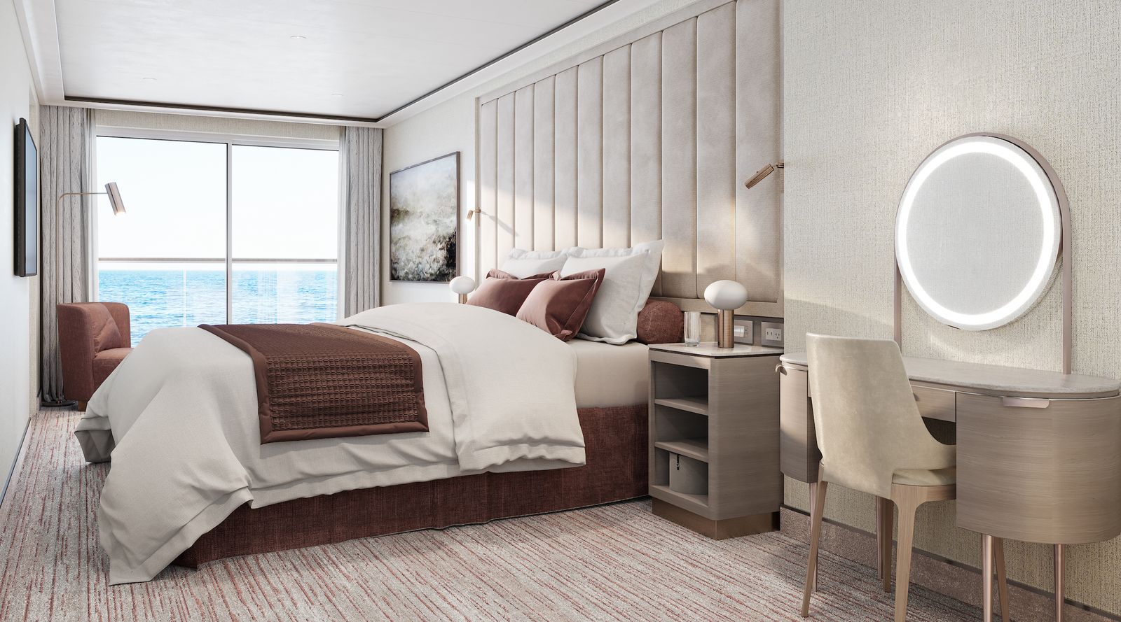 Los camarotes son similares a las habitaciones de los hoteles de cinco estrellas