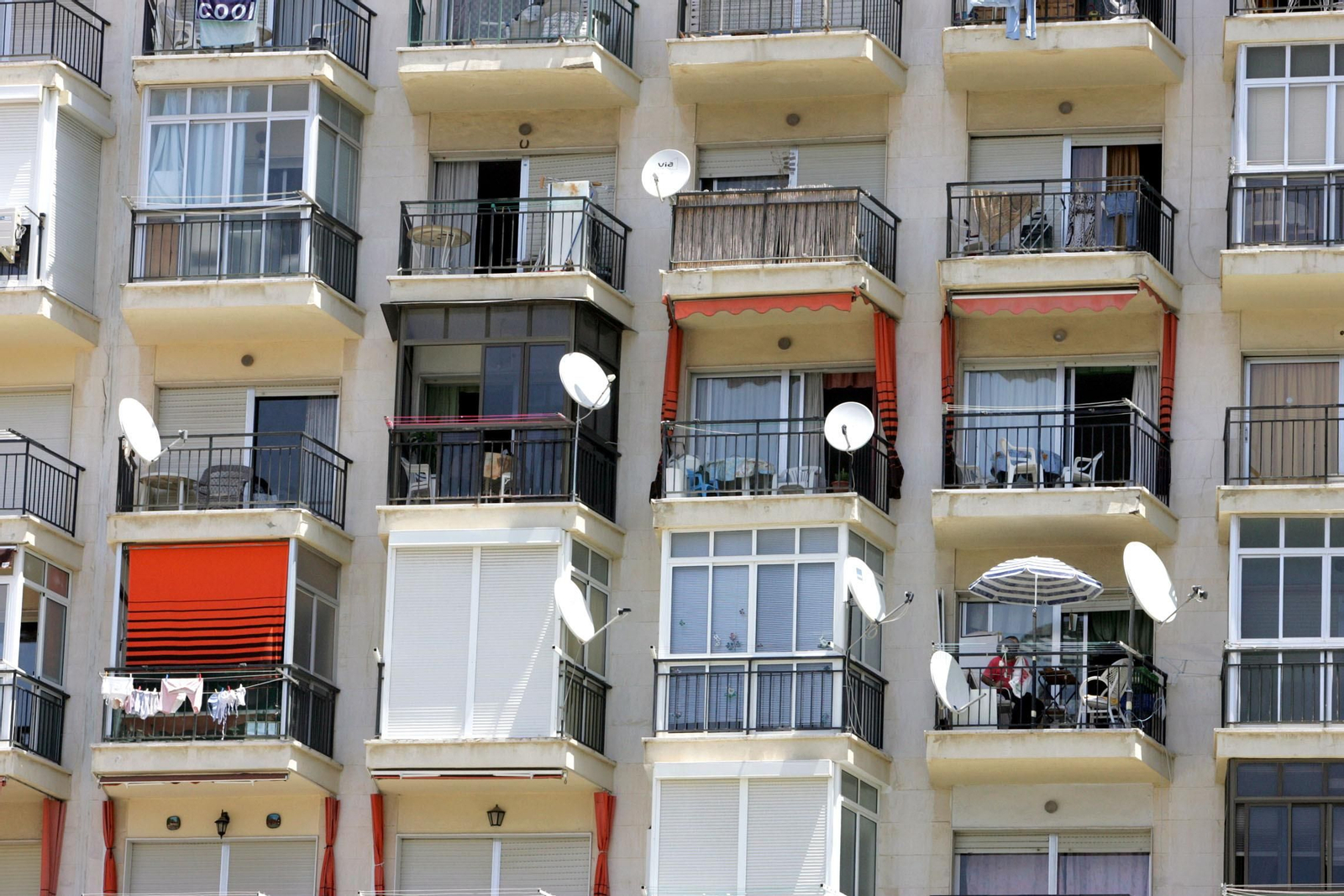 Balcones de apartamentos en una imagen de archivo.