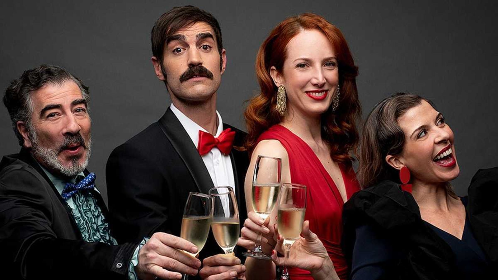 Los cuatro actores que conforman el reparto de esta obra.