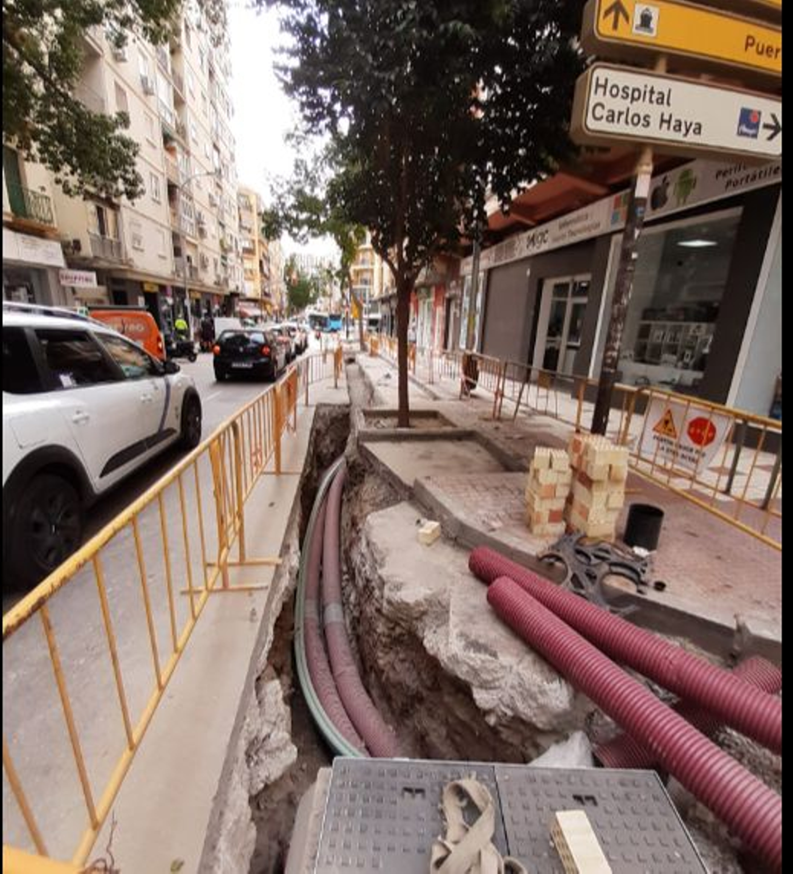 Los trabajos en las calles del barrio.