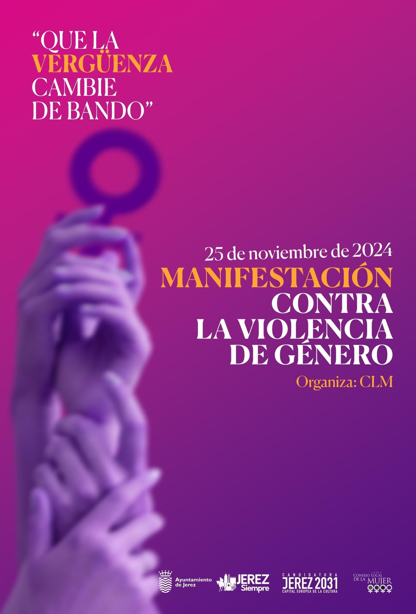 Cartel de la manifestación en Jerez por el 25N