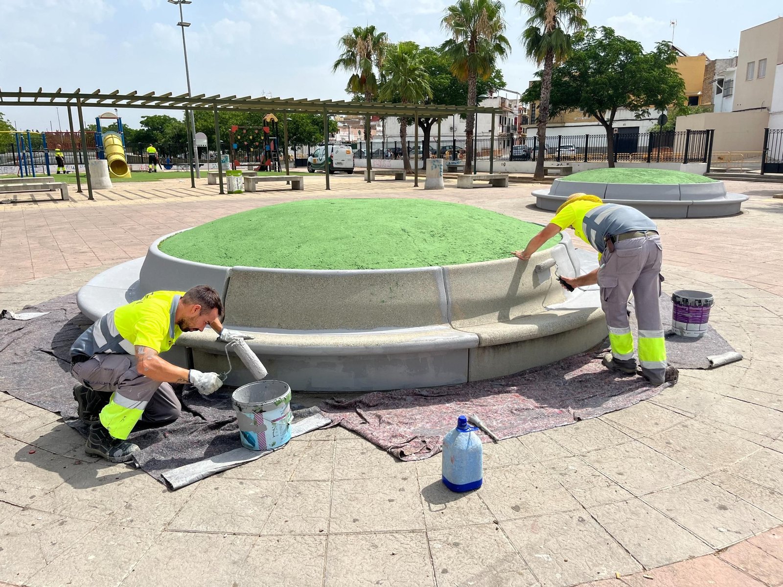 Trabajos de remodelación en el Parque Canal de los Presos.