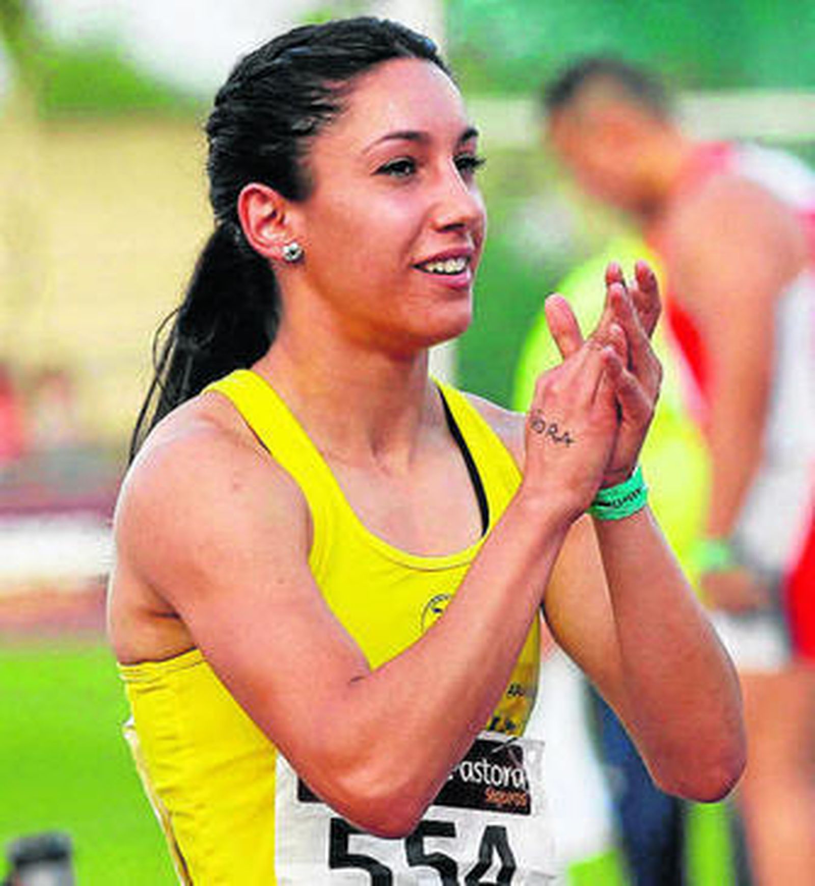 La noriega Carmen Romero, tras una prueba.