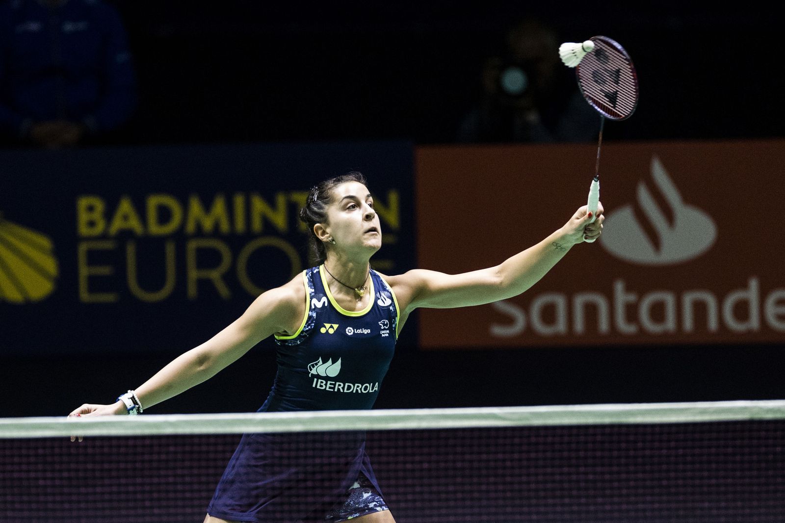 Carolina Marín, durante su debut en el Europeo de Madrid.