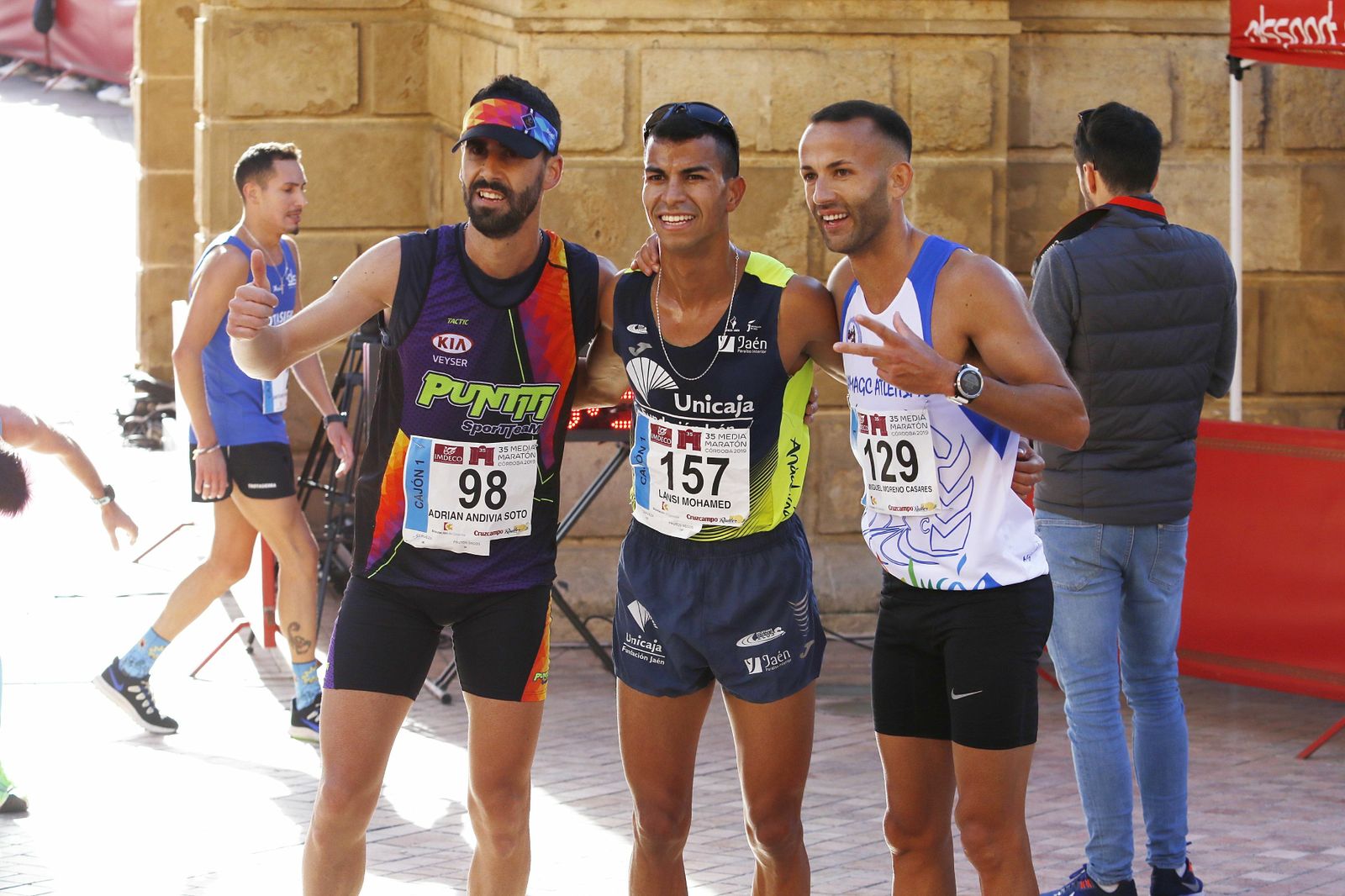 Los tres integrantes del podio masculino de la prueba.